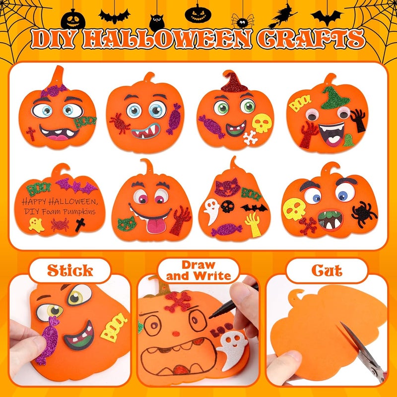 OCHIDO 312 PCS Halloween Crafts for Kids, DIY Foam Pumpkins for Craft Bulk, Halloween Arts and Crafts for Party Favors Supplies, Halloween's Decorations, Classroom Craft Activities - Image 3
